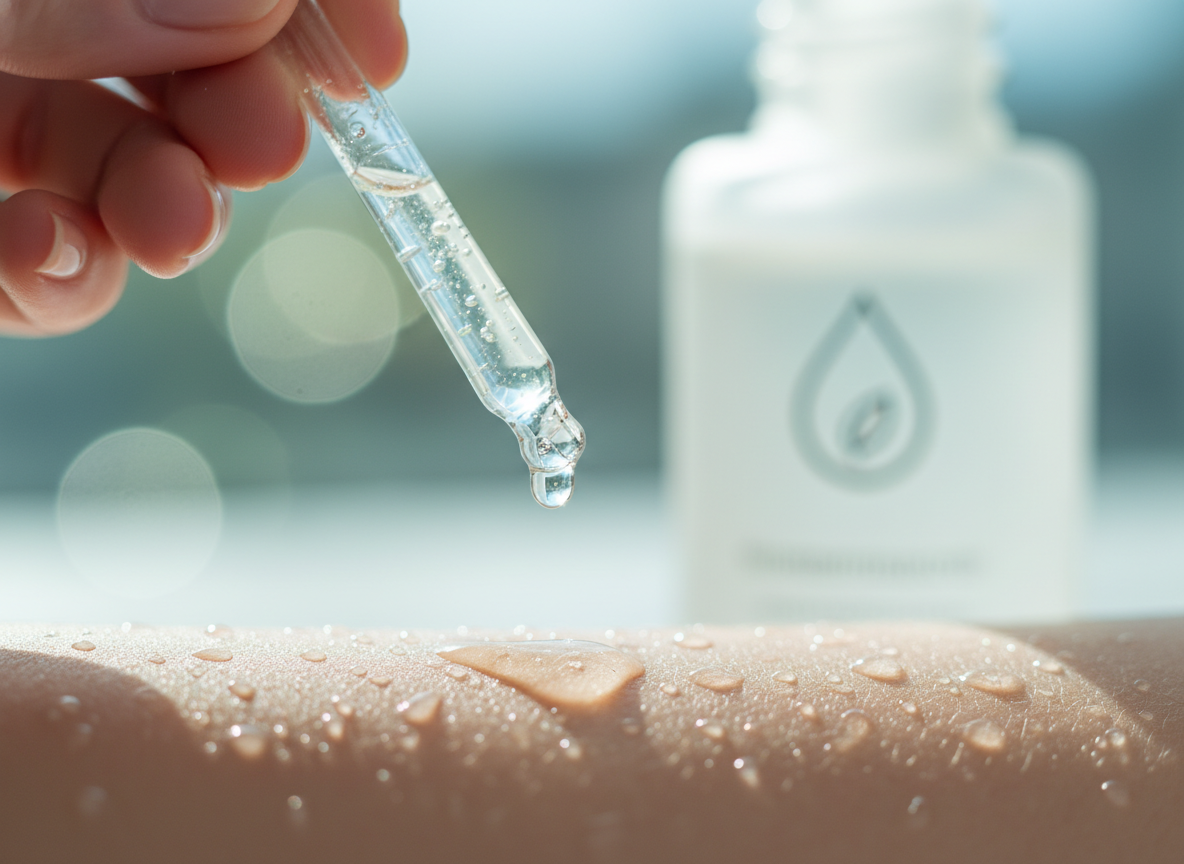 Prawidłowa aplikacja serum do twarzy na wilgotną skórę